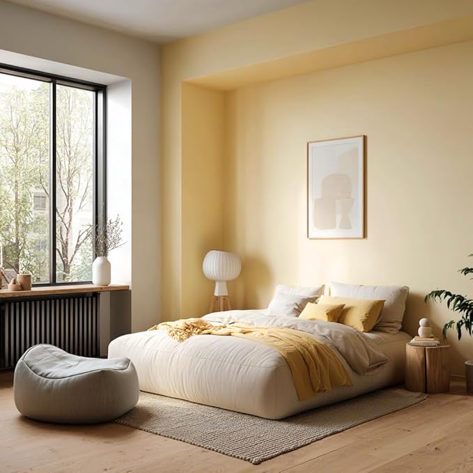 EVOLVE Paint & Primer: Environment-friendly, Low Sheen with One-coat Coverage for Interior & Exterior surfaces (Honey Yellow, 5-Gallon)