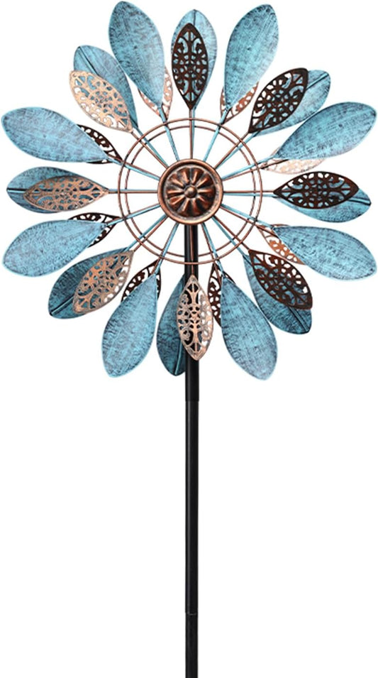 MUMTOP Wind Spinner Outdoor, 50 Inch Metal Two-Way Wind Sculptures Windmill for Yard Art, Garden Decor