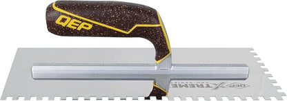 QEP Xtreme Cork Handle Stainless Steel Trowel Square Notch 1/4" x 1/4" x 1/4"