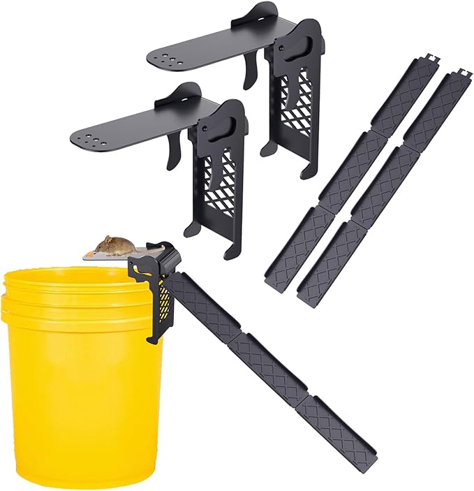 Walk The Plank Bucket Mouse Trap - Humane Rat Trap, 5 Gallon or Larger, Multi-Catch, Auto Reset, Reusable No Kill Live Mouse Traps for Indoor and Outdoor, Chicken Coop, Barn, Garage (2 Pack)