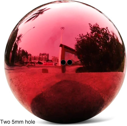 Stainless Steel Red Gazing Mirror Ball,12inch