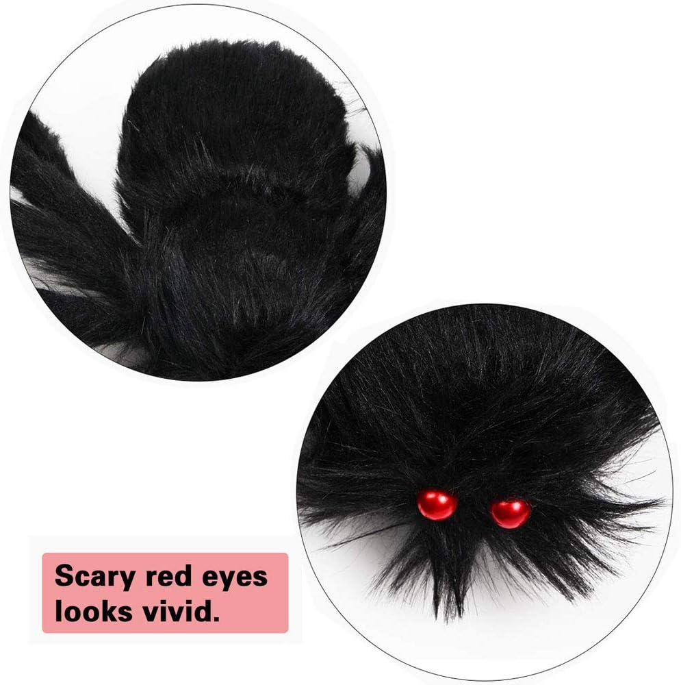 Halloween Giant Huge Spider, 4.1FT Large Foldable Spider Fake Hairy Spider Scary Decorations Halloween Spider Outdoor Yard