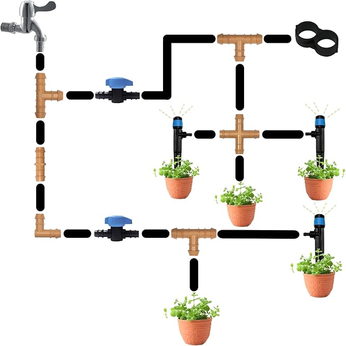 26 Pieces Drip Irrigation Fittings Tee Connectors for 1/2" Tubing, Barbed T 3 Way Connectors for 1/2 Inch Irrigation Tubing Drip Line Tees for Drip Sprinkler Garden Lawn Systems