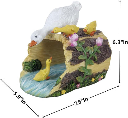 Duck Statues Gutter Extension Garden Decoration, Resin Outdoor Decor, Animal Downspout Diverter, 3"4" Extender Splash Block