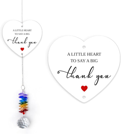 Thank You Gifts - Suncatcher Ornament - Inspirational Rainbow Maker - Appreciation Keepsake - Encouragement Window Decor - Thank You Gifts for Nurses Teachers Volunteers Friends Family
