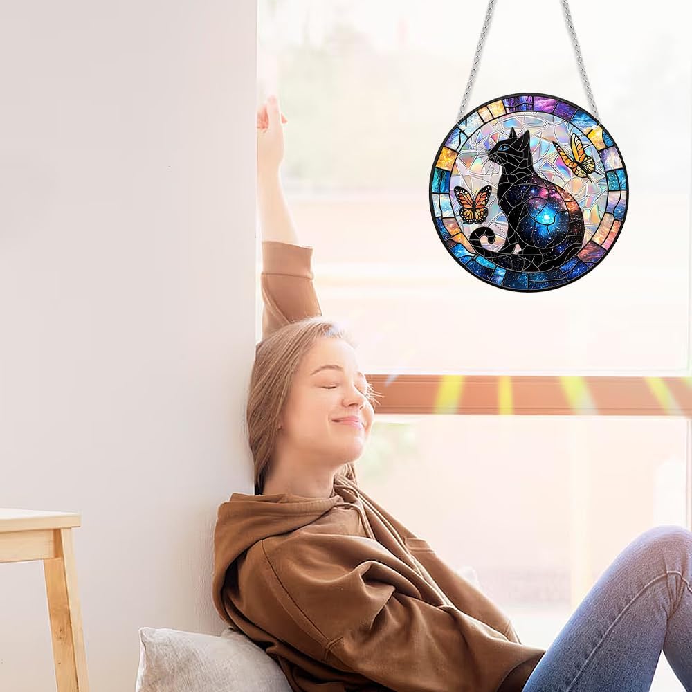 Sun Catchers Indoor Window, Acrylic Rainbow Suncatcher Window Hanging Decoration for Living Room Bedroom Summer Home Balcony Ornaments Decoration