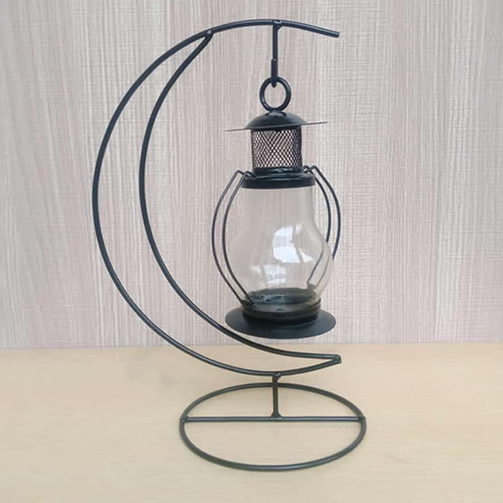 SGrace Ornament Display Stand Holder Home Wedding Decoration Rack for Hanging Glass Globe Pot Stand Iron Pothook Stand Terrarium Witch Ball (1, 9.8"x4.7")