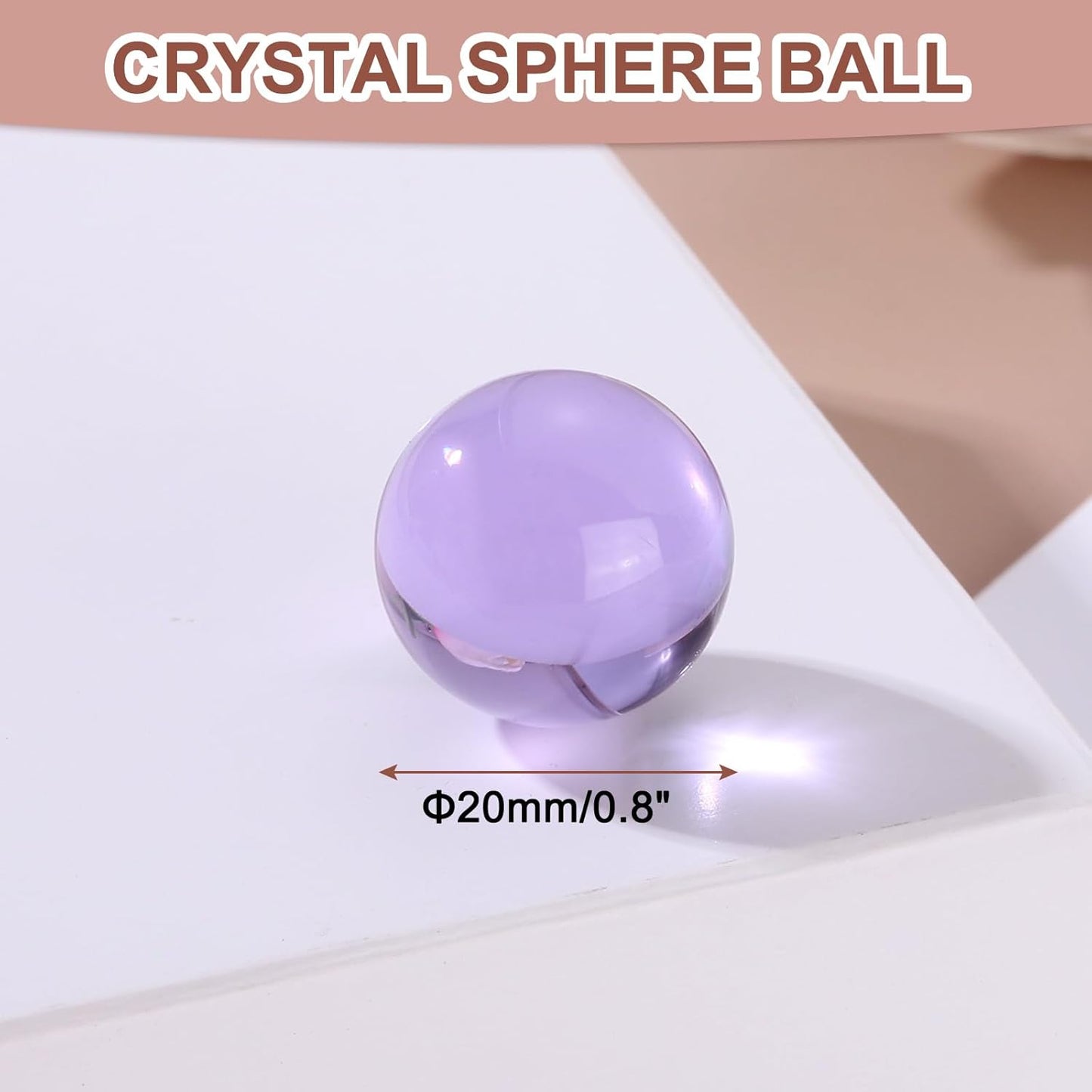 uxcell 20mm/0.8" Crystal Sphere Ball Glass Solid Decorative Sphere Crystal Ball Prop Ornament for Feng Shui Divination Fortune Telling Tabletop Fountain Decoration, Purple