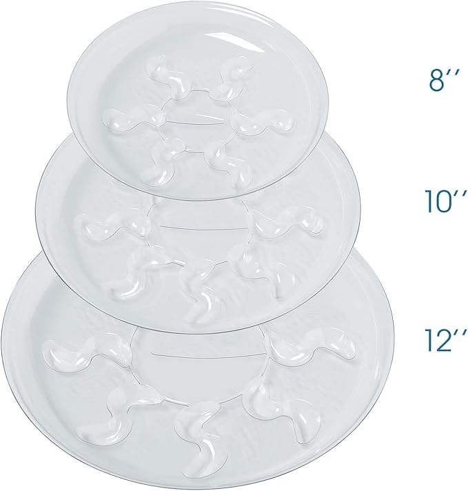 Idyllize 5 Pieces of 8 inch Clear Thick Plastic Heavy Duty Plant Sturdy Saucer Drip Trays for pots (8")