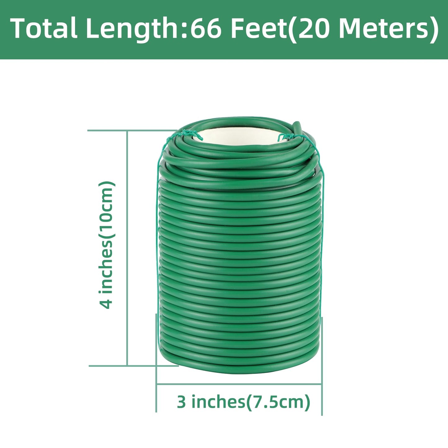 QenFree Garden Wire, 66FT Soft Plants Ties, 3.5mm Flexible Garden Ties for Climbing Plants, Vines