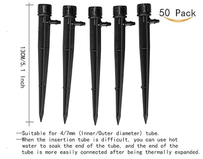 CTKcom Adjustable 360 Degree Water Flow Irrigation Drippers on Stake Emitter Drip System,Pack of 50