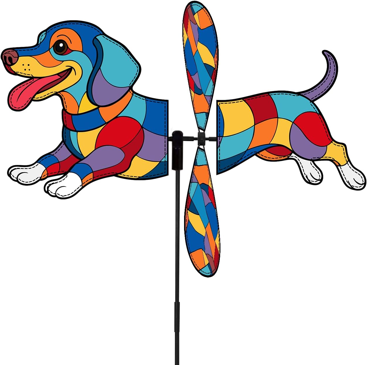 Dachshund Petite Spinner Outdoor, Dachshund Dog Wind Spinner for Yard and Garden