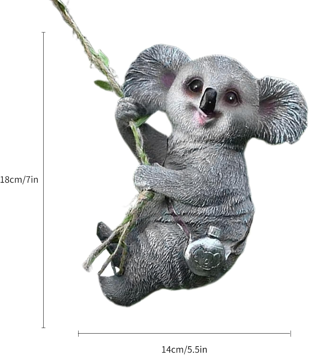 Outdoor Koala Resin Hanging - Rope Decor Statue, Animal Suspended Ornament, Ideal for Outdoor Patio, Lawn & Courtyard Decoration, Housewarming Gift for Friends