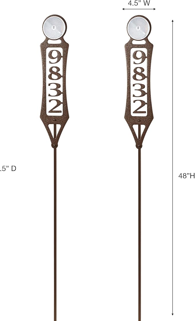 Pathways Vertical Custom Reflective Driveway Marker Set of Two | Personalize with 1-5 House Numbers