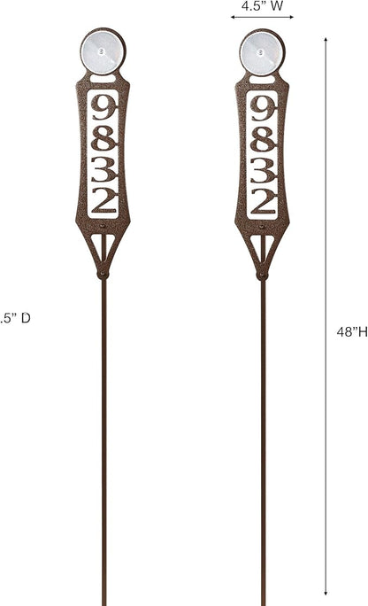 Pathways Vertical Custom Reflective Driveway Marker Set of Two | Personalize with 1-5 House Numbers