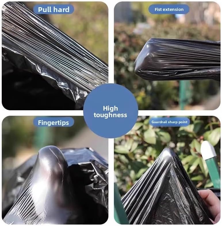 38 gallon heavy duty trash bags, 35.4 inches x 39.37 inches, black, extra strong construction & yard bags for commercial, industrial, garden waste, leakproof & puncture resistant(30 pieces)
