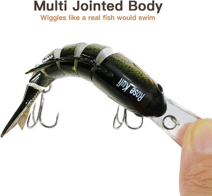 Fishing Lures for Bass Trout Topwater Multi Jointed Swimbaits Slow Sinking Bionic Swimming Lures Bass Freshwater Saltwater Bass Lifelike Fishing Lures Kit