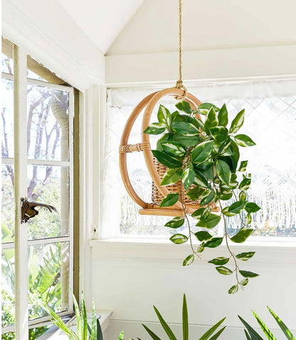 Oairse Artificial Hanging Plants Hanging Faux Pothos Vines Plants Fake Wall Plant Greenery Decor for Bedroom Bathroom Living Room Balcony Shelf Indoor Outdoor Décor