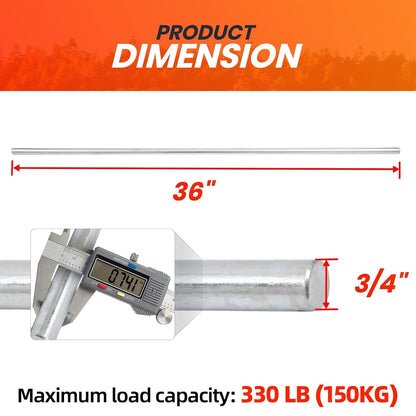 AR-PRO (2-Pack) 3/4” x 36” Zinc Plated Steel Rods Designed for Use as an Axle Shaft on Hand Trucks Dollies Wagons 4005BC Wheelbarrows