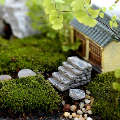 2Pcs Gray Micro Landscaping Decor Bonsai Craft Miniature Resin Bridge Stair Stone Straight Bridge Stairs Stone Steps Garden Fairy Ornament Flower Pot Plant Straight Stairs Outdoor Garden Miniatures