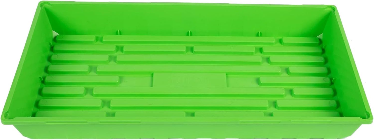 SUNPACK 10" x 20" Mega Plastic Seed Starting Tray, Green, 2.5" - No Drainage Holes, Ideal for Greenhouses or Indoor Gardening - Made of Thick, Strong Plastic
