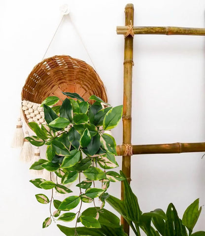 Oairse Artificial Hanging Plants Hanging Faux Pothos Vines Plants Fake Wall Plant Greenery Decor for Bedroom Bathroom Living Room Balcony Shelf Indoor Outdoor Décor
