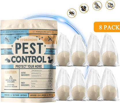 Pest Repellent ， Moth Balls for Outdoor use， Keep Pest Away Repel Mice and Rats, Roach, Ant, Spider, Mosquito & Moth（8BALLS）