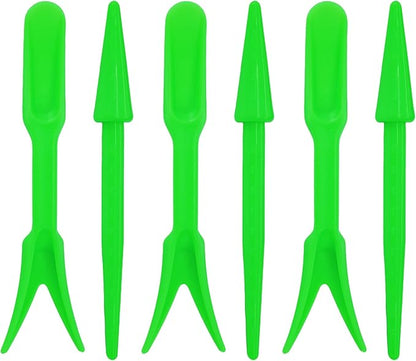 6PCS Mini Garden Hand Succulent Transplanting Tools Set, Plastic Seedling Dibber and Digging Tools for Indoor Gardening, Home Plant Care, Repotting, Lawn Maintenance(Green)