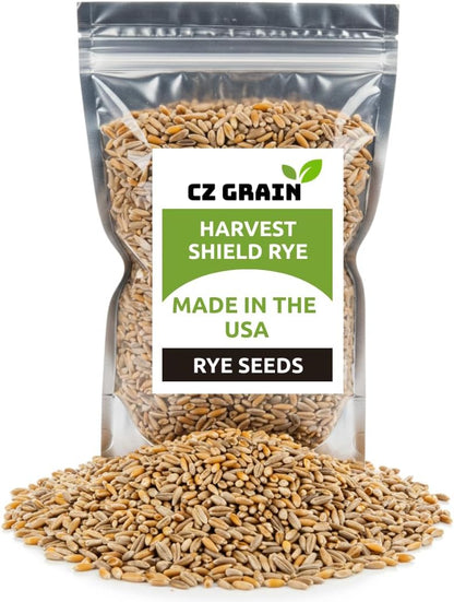 Rye Grain Seeds – 15 lbs – Open-Pollinated Cover Crop and Forage Mix for Soil Improvement, Erosion Control, and Deer Food Plots
