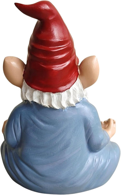 Meditating Yoga Gnome Statue - 7.5'' Handcrafted Garden & Indoor Decor, Meditation Zen Sculpture with Lotus Pose, Weatherproof Outdoor Ornament & Home Decoration, Unique Gift for Women/Men