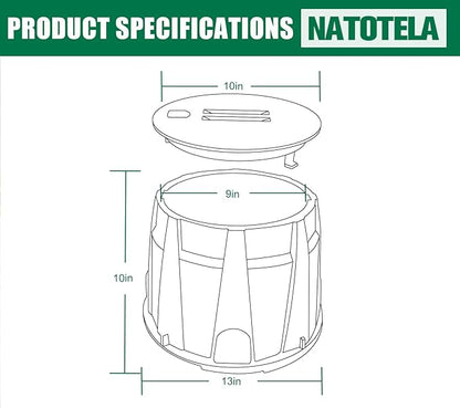 3 Pcs 10 In Sprinkler Valve Boxes, Durable PP Round Irrigation Valve Box for Garden Yard Outdoor Lawn Grassland Ground Farm, Green&Black Water Meter Box