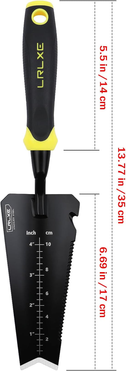 Gardening Shovel Tool,Heavy Duty Stainless Steel Garden Transplant Shovel,Root Cutter,All-Purpose Small Hand Shovel with Serrated Edge for Digging and Transplanting