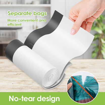 4 Gallon 140 Counts Strong Drawstring Trash Bags Garbage Bags by Teivio, Bathroom Trash Can Bin Liners, Small Plastic Bags for home office kitchen, White