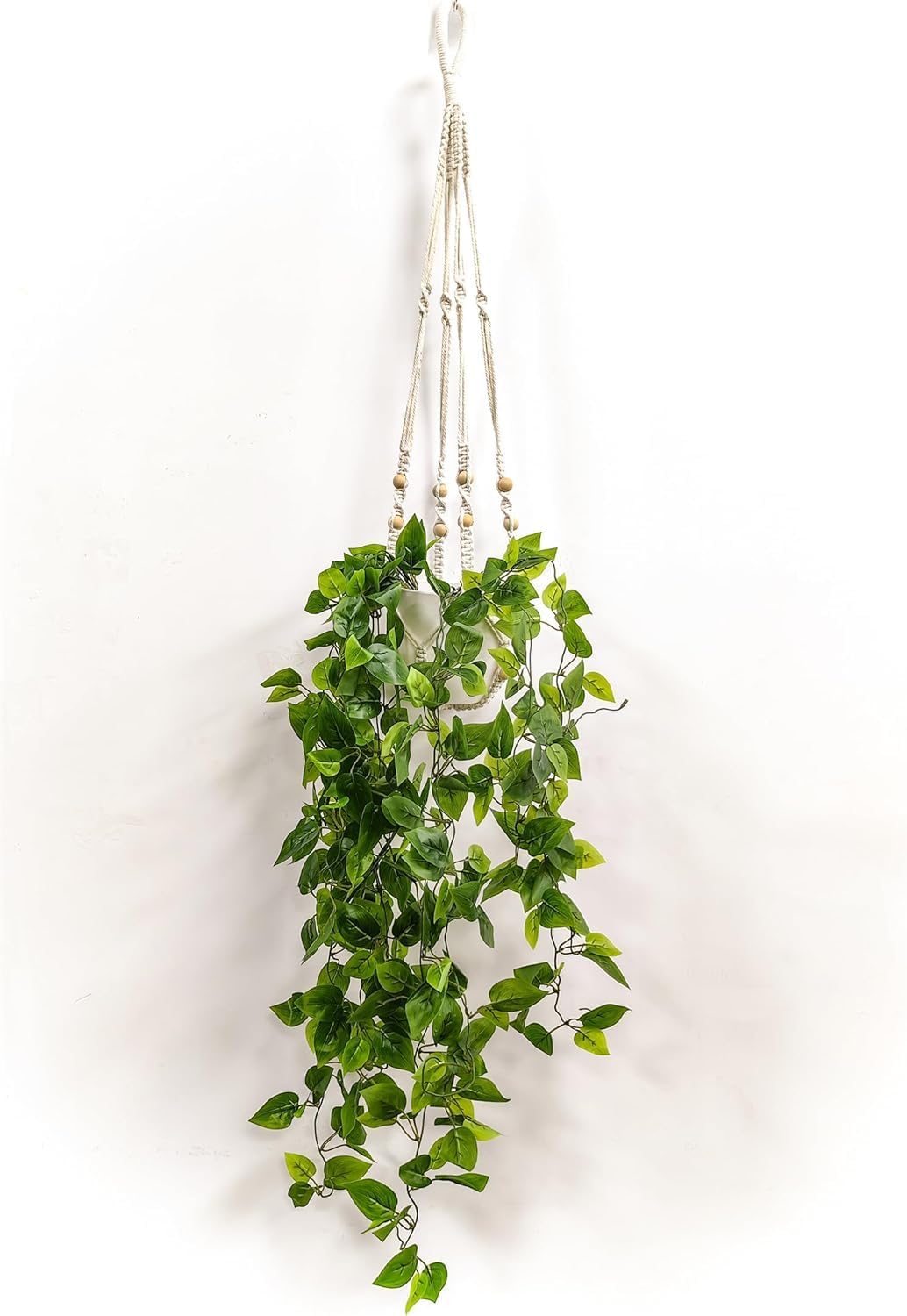 Fake Hanging Plants Artificial Plants for Home Decor Macrame Plant Hanger with Fake Vines Faux Hanging Planter Greenery for Wall Ceiling Bedroom Bathroom Kitchen Office Boho Decor Indoor