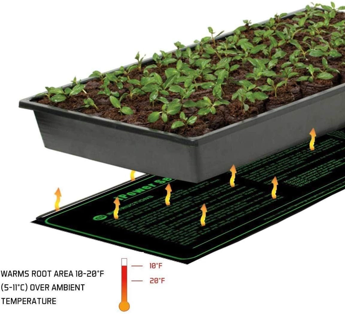 iPower 48" x 20" Waterproof Durable Seedling Heat Mat Warm Hydroponic Plant for Indoor Gardening Germination Starting, 2 Pack