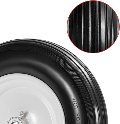 14.5" Wheelbarrow Tires Fits 3.50/2.50-8, 4.00-6, 4.00-8, 4.80/4.00-8 Flat Free Tire with 3" - 6" Centered Hub, 3/4" or 5/8" Bushing, Universal Replacement Wheelbarrow Wheels, 1 Pack