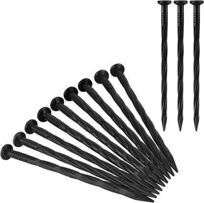 8" Landscape Anchoring Spikes, Plastic Nylon Spiral Landscape Spikes for Yard, Weed Barriers, Garden Lawn, Artificial Turf, Tent, 50PCS