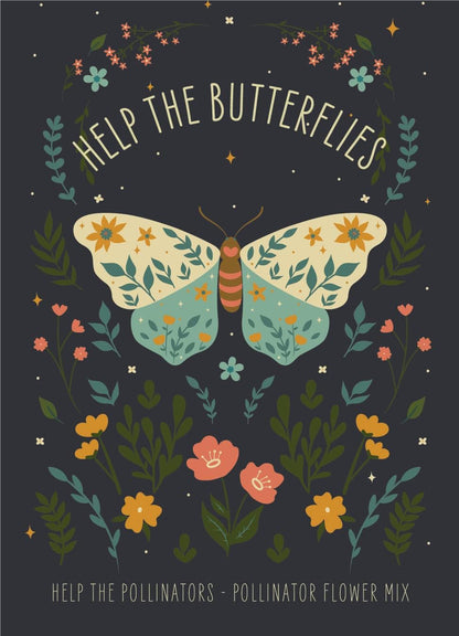 Bentley Pollinator Wildflower Mix, 25 Non-GMO Non-Coated Packets for Garden Planting, Help Butterflies and Pollinators, Beautiful Gift