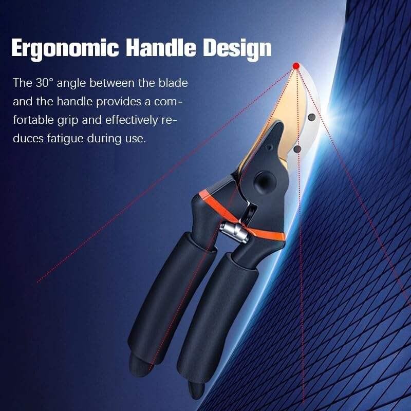 Astorn Premium Bypass Pruning Shears for Gardening - Heavy Duty, Ultra Sharp Garden Shears w/Ergonomic Soft Grip Handle - Made with High-Grade Carbon Steel - Ideal for Cutting, Gardening & Trimming