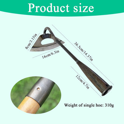 Garden Hoe All-Steel Hardened Hollow Hoe, Sharp Durable Garden Weeding Tools, Garden Edger Weeder Portable Household Vegetable Garden Shovel for Backyard (1Pack)