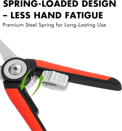 LIVINGO Precision Garden Pruning Shears - Straight Blade Floral Scissors with Non-Slip Handle for Trimming, 8.5" Gardening Clippers for Flowers, Herbs, Bonsai & Indoor Plants
