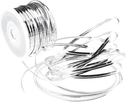 HAHIYO 100Yards/300Feet/91M Silver Metal Twist Ties Bread Candy Coffee Bag Ties Plant Garden Twist Ties for Cellophane Treat Bag Gift Wraping Bag Plastic Bag Halloween Party Cake Present Art Craft