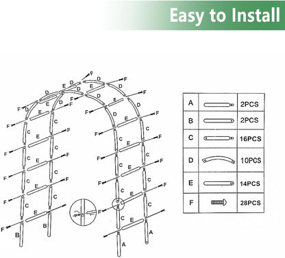 7.9 Ft H x 4.6 Ft W White Metal Pergola Arbor for Various Climbing Plant Wedding Garden Arch Bridal Party Decoration Wide Arbor