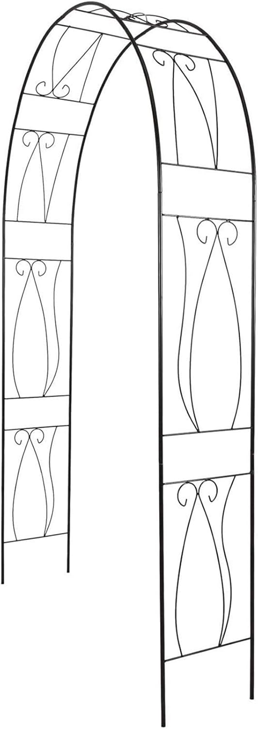 Metal Garden Arbor - 7'7"H x 3'11"W Outdoor Steel Arch Pergola Arbor for Climbing Plants Wedding Decoration