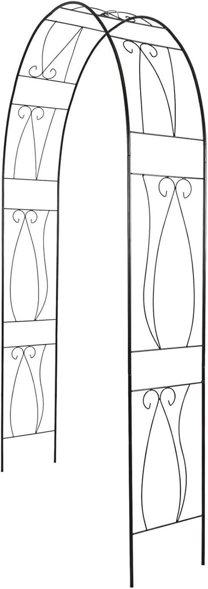 Metal Garden Arbor - 7'7"H x 3'11"W Outdoor Steel Arch Pergola Arbor for Climbing Plants Wedding Decoration