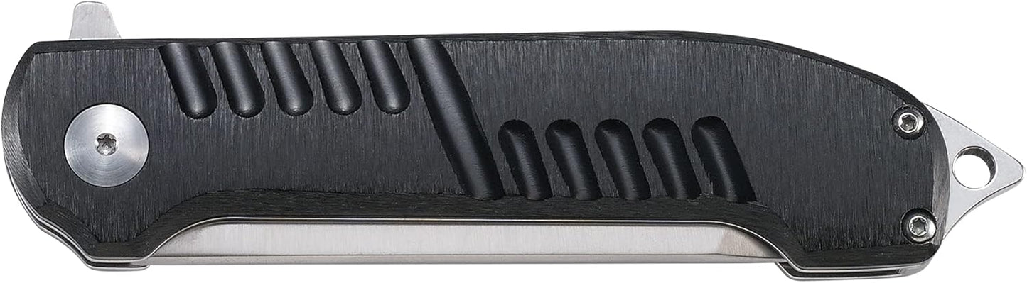 CRKT Razel GT Assisted Folding Pocket Knife: Everyday Carry, Stainless Steel Cleaver Blade with Satin Finish, Liner Lock, Black Aluminum Handle, Lanyard Hole 4031 Multi One Size