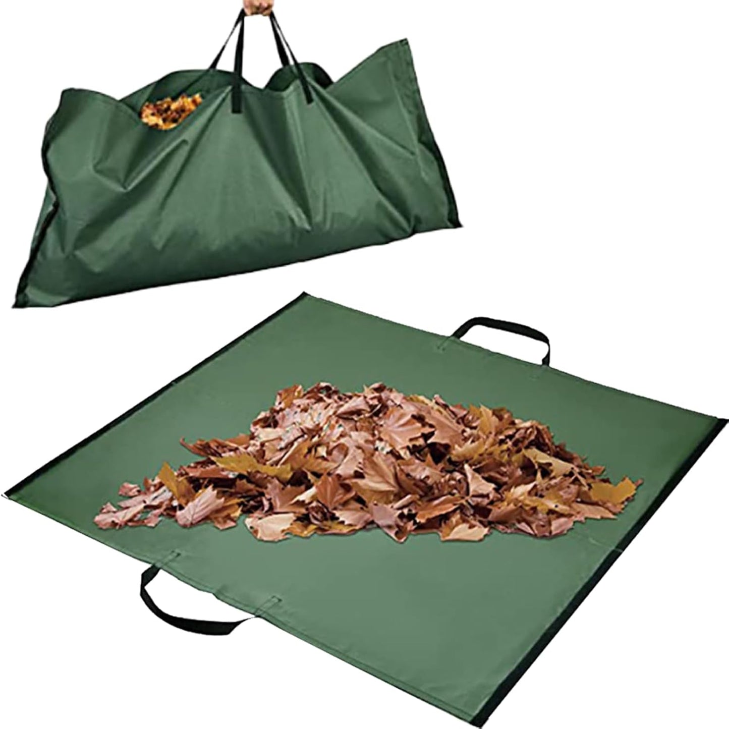 Leaf Bag for Collecting Leaves, Reusable Garden Yard Waste Tarp Container, Reusable Heavy Duty Gardening Bag with handles
