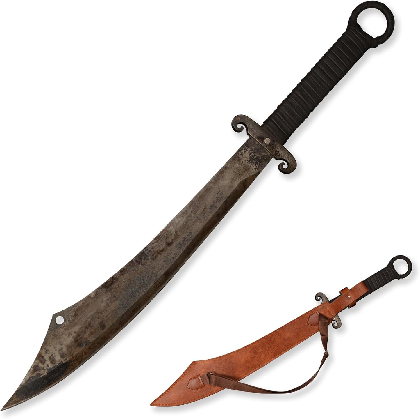 SV Handmade cast Manganese Steel Chopping Blade Sword, Full Tang, Outdoor, Hunting, Camping, Hiking, Survival, with Protective Cover, Multiple Styles to Choose from