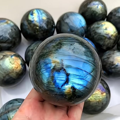 6-7CM/2.36-2.76inch Natural Crystal Ball Labradorite Sphere Moonstone Stone Crafts Polished Decorative Sphere Reiking Healing Crystals Ball Stone Fengshui Home Decoration (Labradorite, 60-70mm)