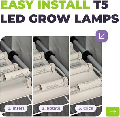 Active Grow 4FT T5 HO LED Grow Light – 4×25W Full Spectrum Panel, High CRI 95, Daisy-Chainable – Ideal Grow Light for Indoor Plants, Veg & Bloom, T5 Grow Lights Fixture